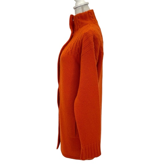 Marconi Cashmere & Wool Long Cardigan Medium Orange - Picture 6 of 15